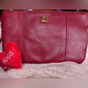 Lodis Red Leather wristlet